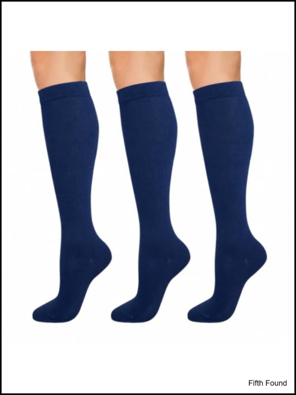 Cotton Knee High Socks Reinforced Toe Moisture Wicking 3 Pairs